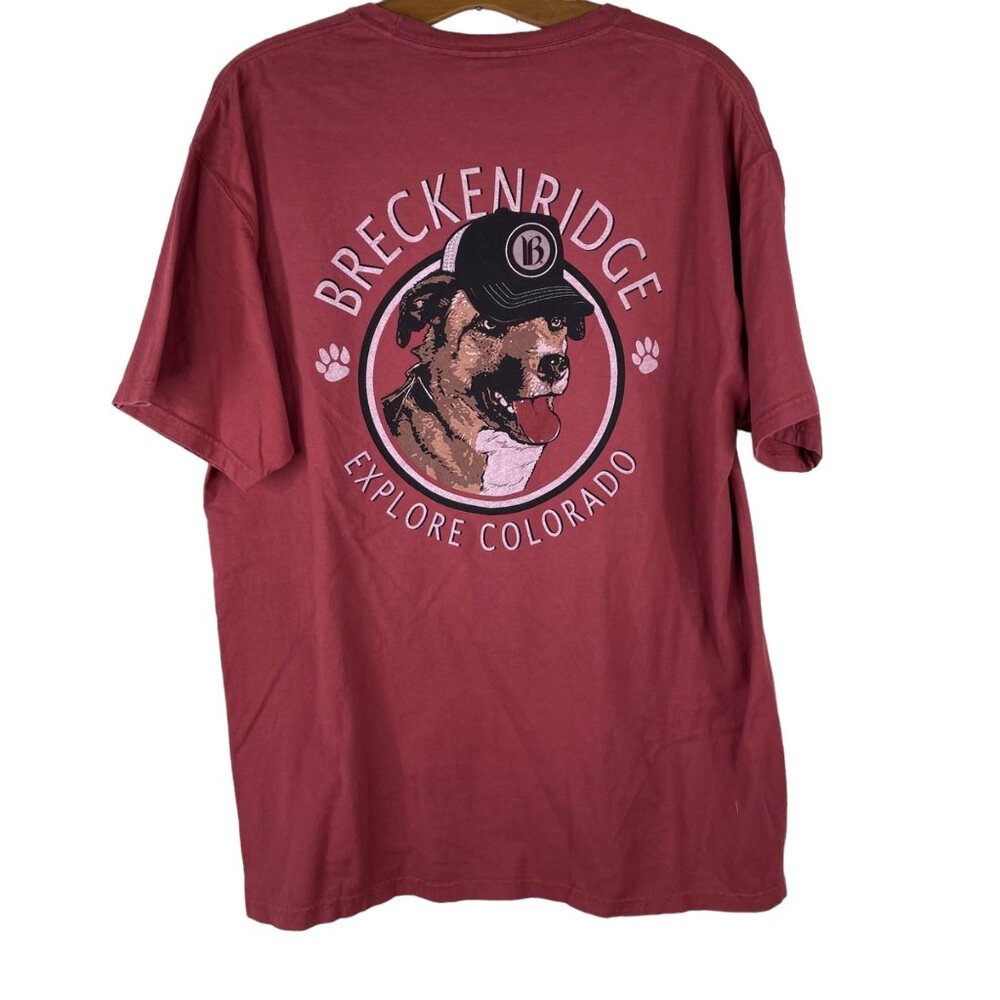 Hanes Comfort Wash Short Sleeve TShirt Size Large Dog Breckenridge Colorado NEW